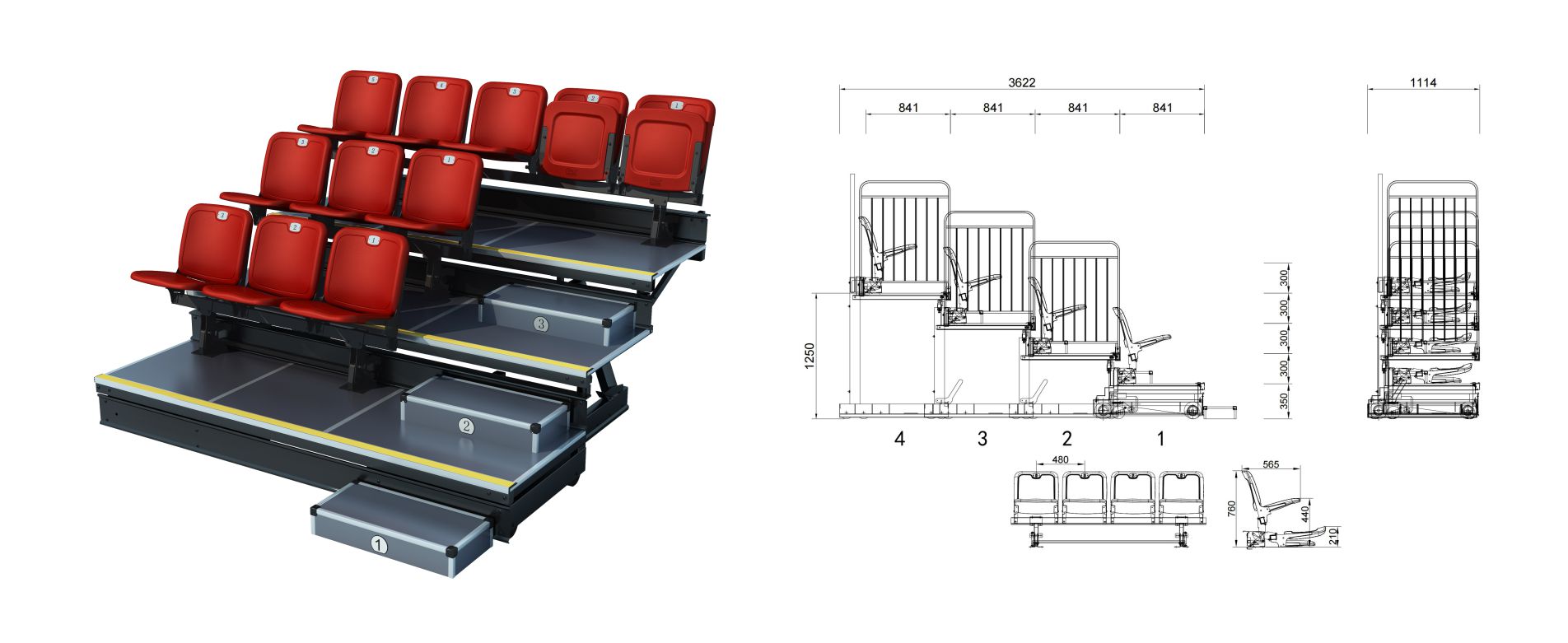 斐特后置伸縮看臺